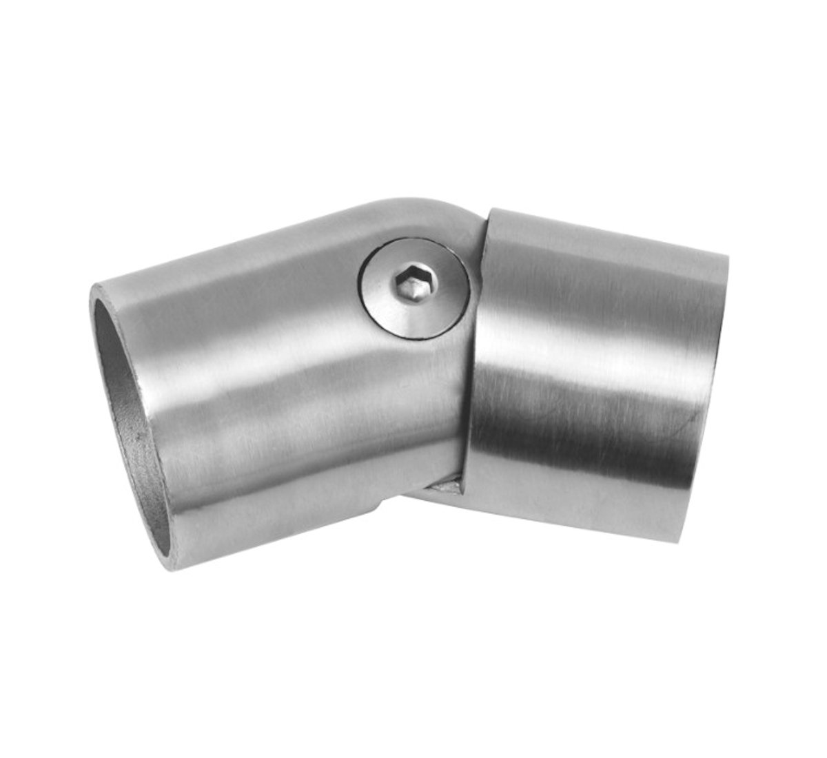 Edelstahl Gelenkbogen 0° - 45° für Holzhandlauf Ø 45 mm