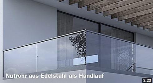 Videovorschau Glasgeländer mit Bodenprofil Videovorschau Glasgeländer mit Bodenprofil