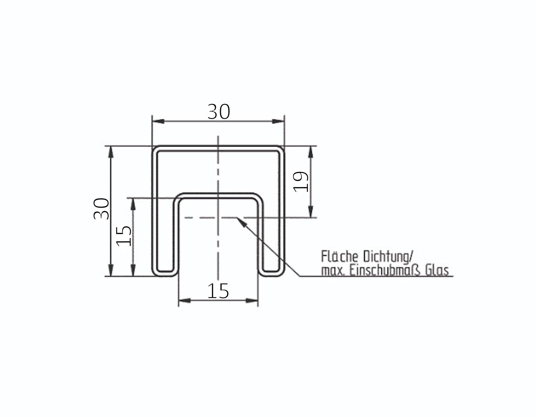 Vierkant Nutrohr aus V2A, 30 x 30 mm - 1,00 m