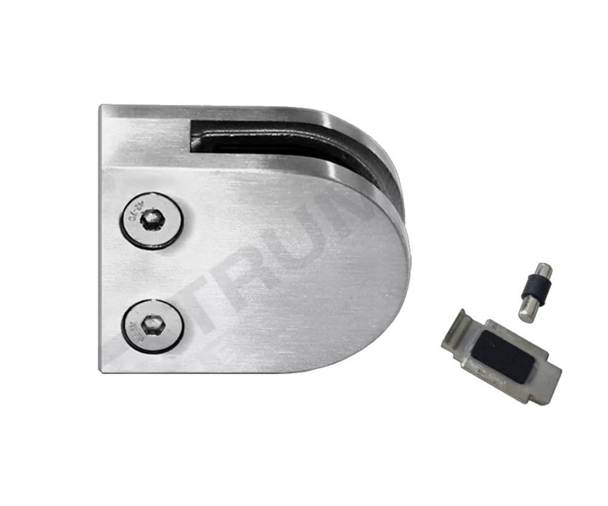 Edelstahl Glashalter 45 x 63 mm mit Platte Edelstahl Glashalter 45 x 63 mm mit Platte