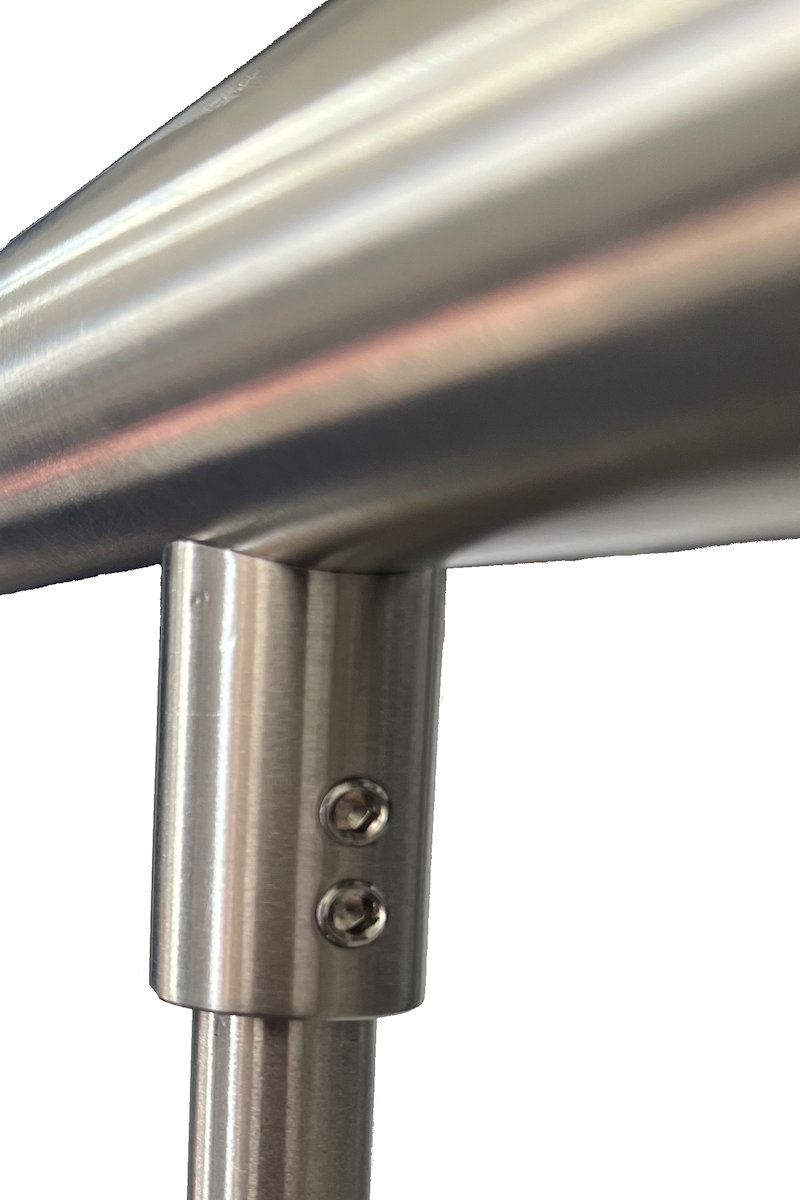 Französischer Balkon Detailbild der Stabhalter für gesteckte Variante