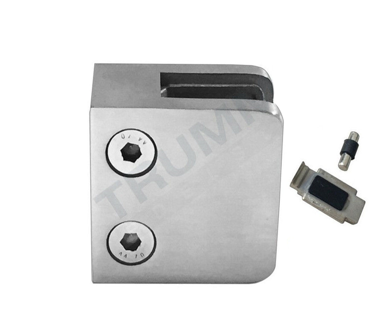 Glashalter aus V2A, 45 x 45 mm Glashalter aus V2A, 45 x 45 mm