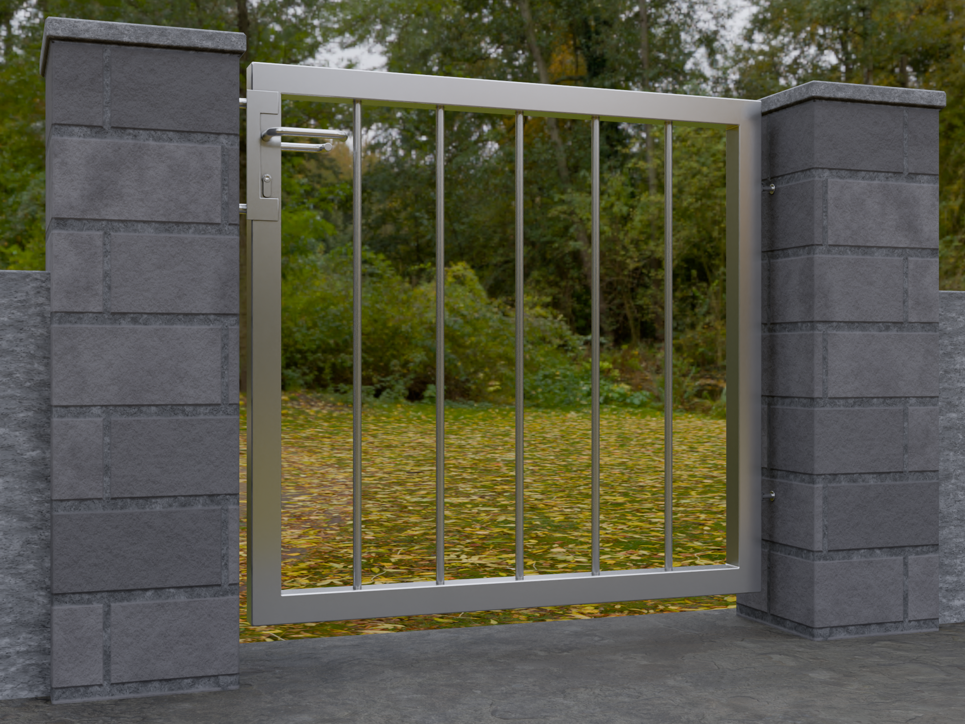 Gartentor Rahmen eckig Füllung Stäbe