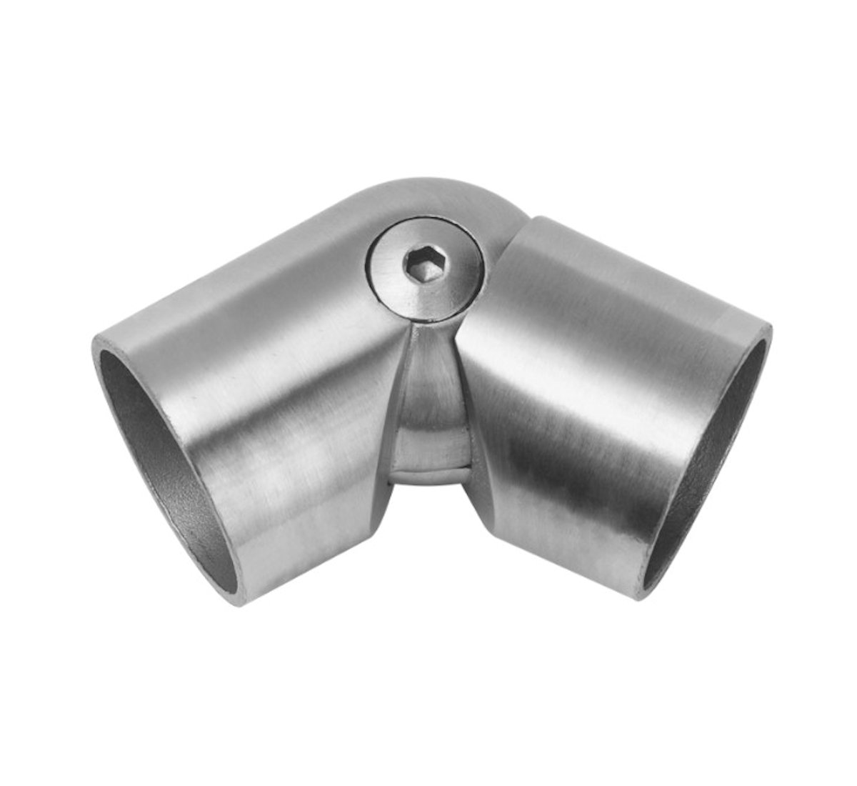 Edelstahl Gelenkbogen 45° - 90° für Holzhandlauf Ø 45 mm Edelstahl Gelenkbogen 45° - 90° für Holzhandlauf Ø 45 mm