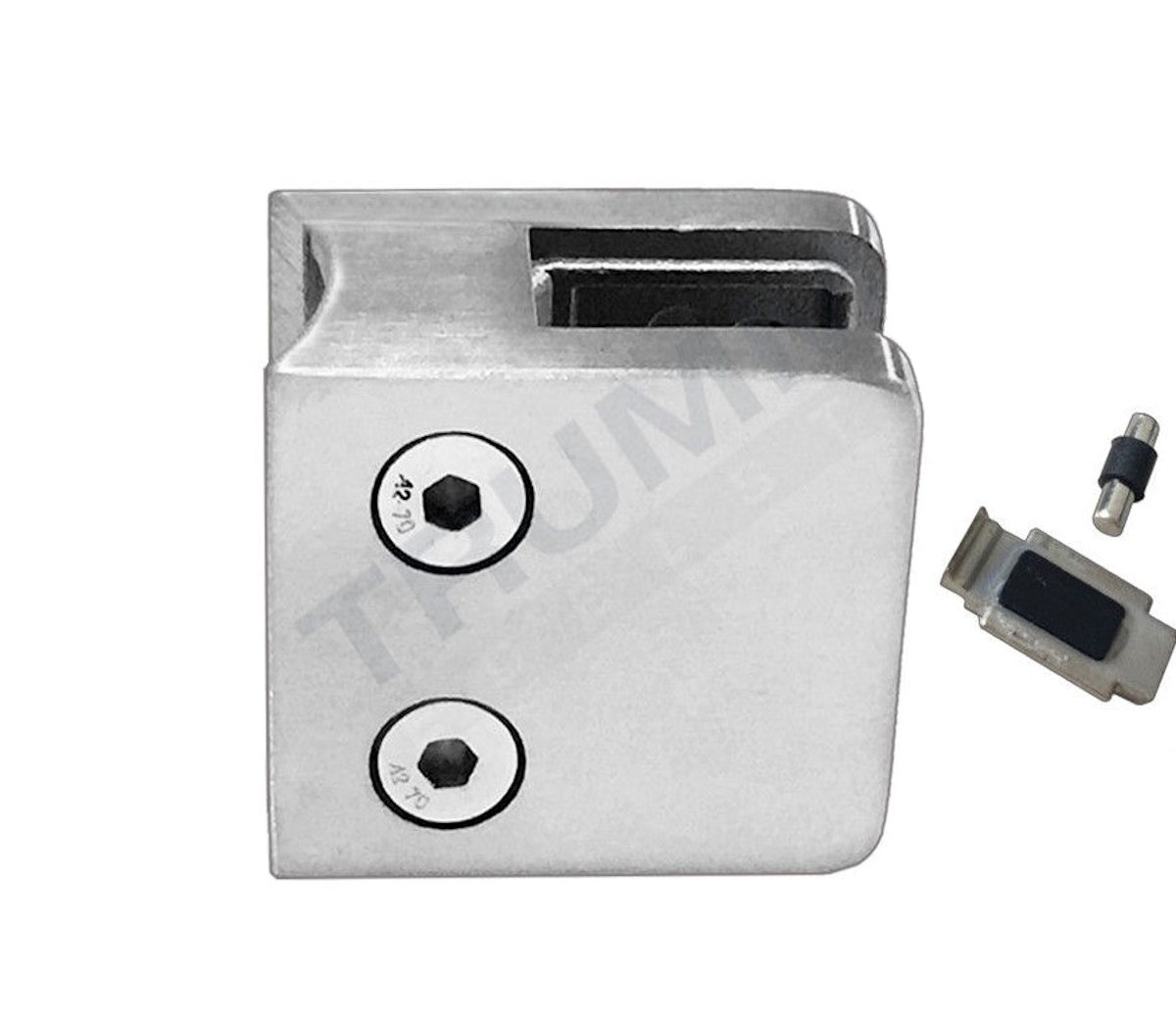 Glashalter aus V2A, 45 x 45 mm Glashalter aus V2A, 45 x 45 mm