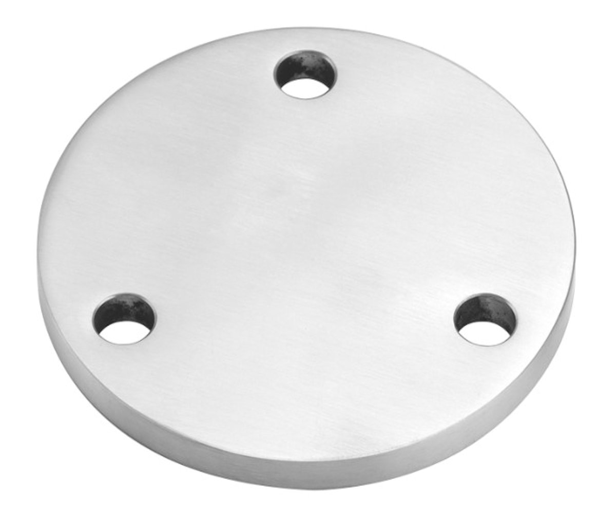 Edelstahl Ronde mit 3 Außenbohrungen